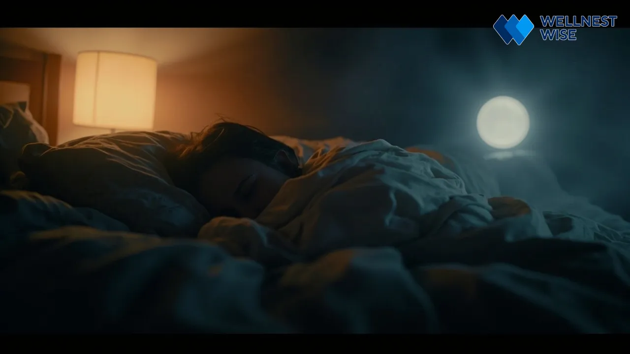 Person sleeping peacefully in a serene bedroom at night, symbolizing long-term sleep well-being