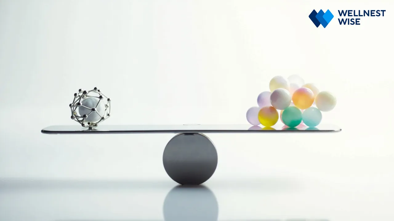 A delicate balance scale symbolizing the importance of caution and equilibrium when considering magnesium supplementation and potential interactions.