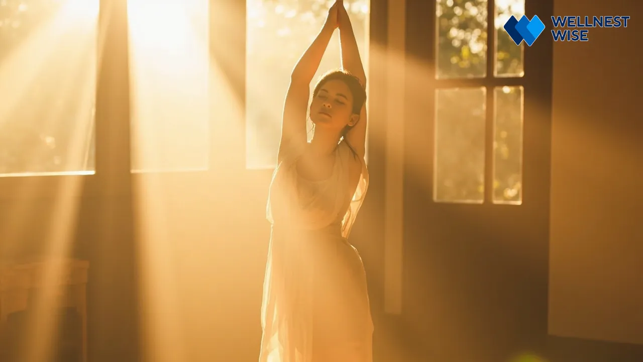 Person practicing mindfulness or gentle stretching for chronic pain and insomnia relief