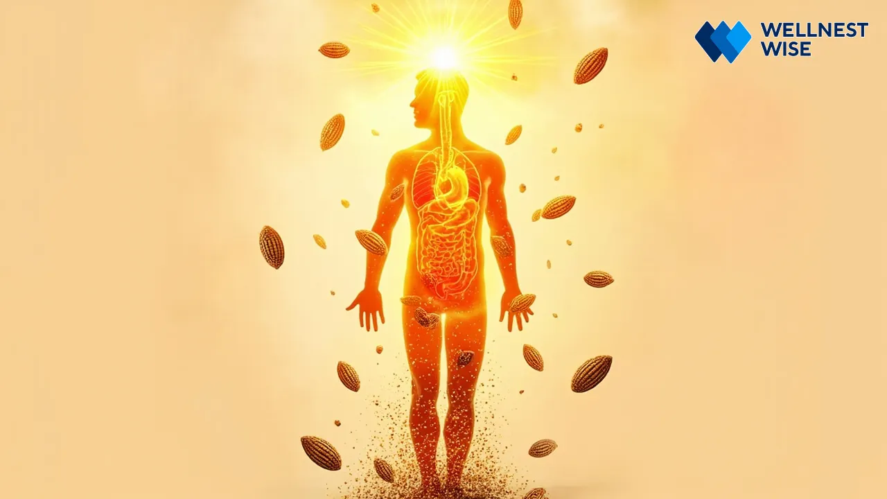 Conceptual image of human health benefits from quinoa