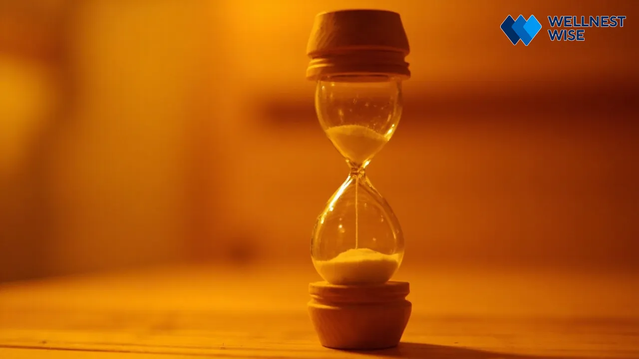 Wooden sauna timer indicating optimal duration for sleep benefits