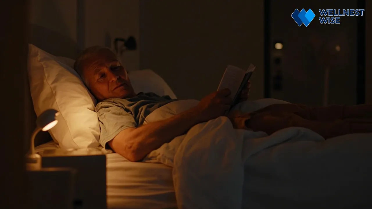 Senior practicing sleep hygiene and CBT-I strategies