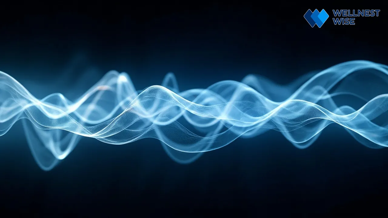 Visualizing a broad spectrum of sound waves overlapping, depicting the scientific composition of white noise.