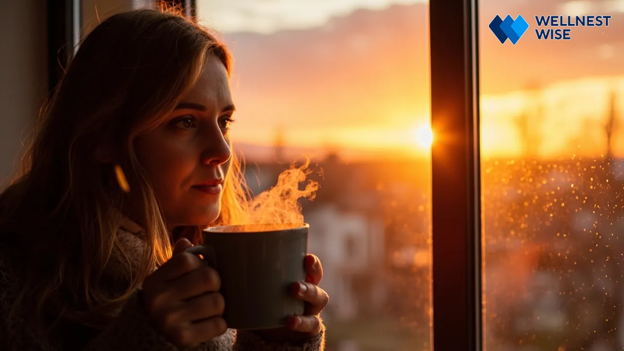 Person enjoying a sunrise, symbolizing renewed energy and proactive well-being after restorative sleep