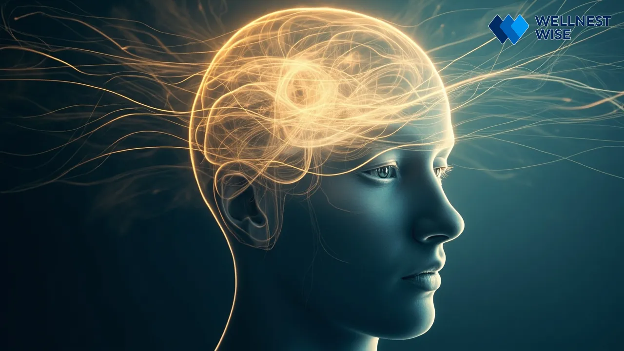 Abstract illustration of brain activity during restorative sleep