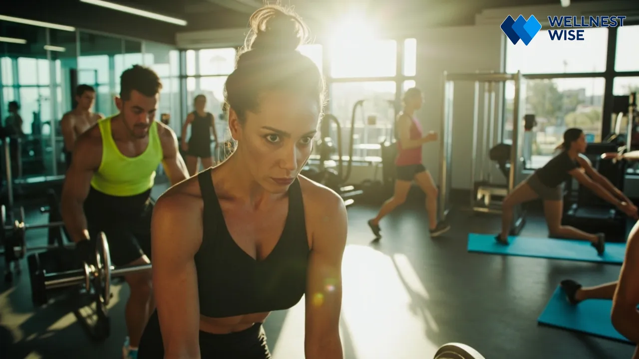 Diverse group of people training in a gym, highlighting individual approaches to fitness and creatine integration.