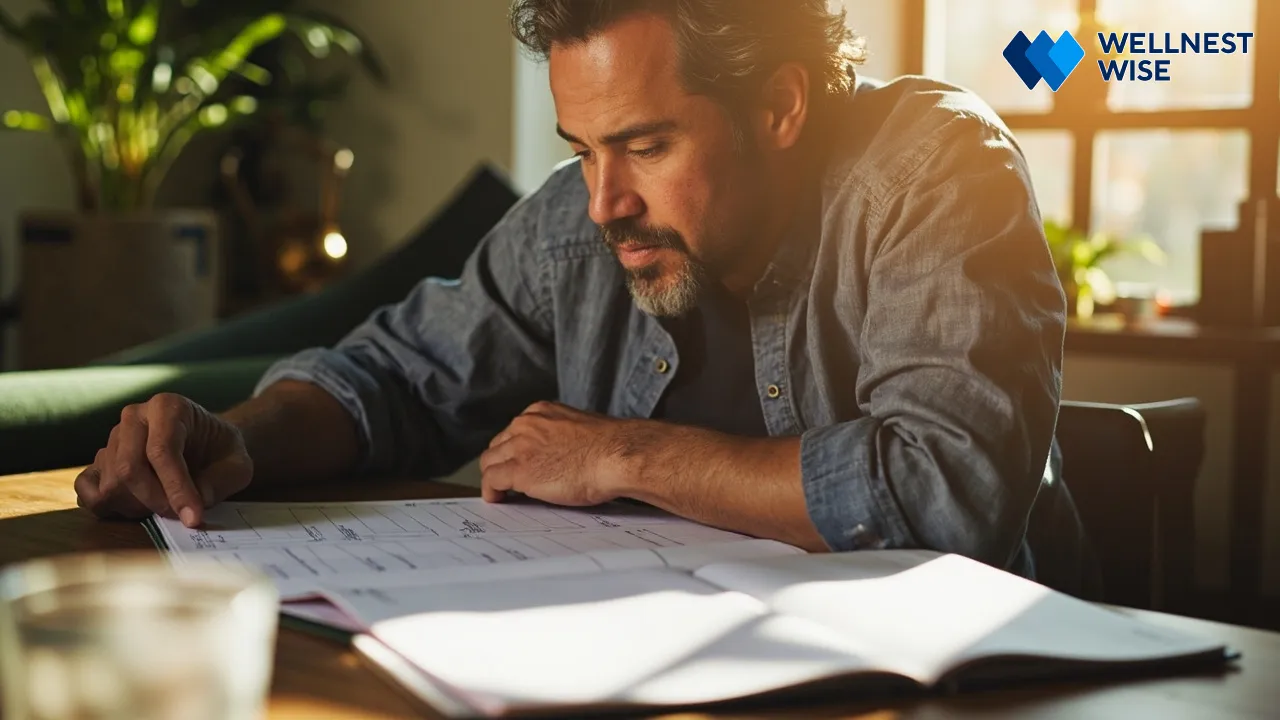 Person planning health goals on a calendar, representing thoughtful management of GLP-1 medication and lifestyle changes.