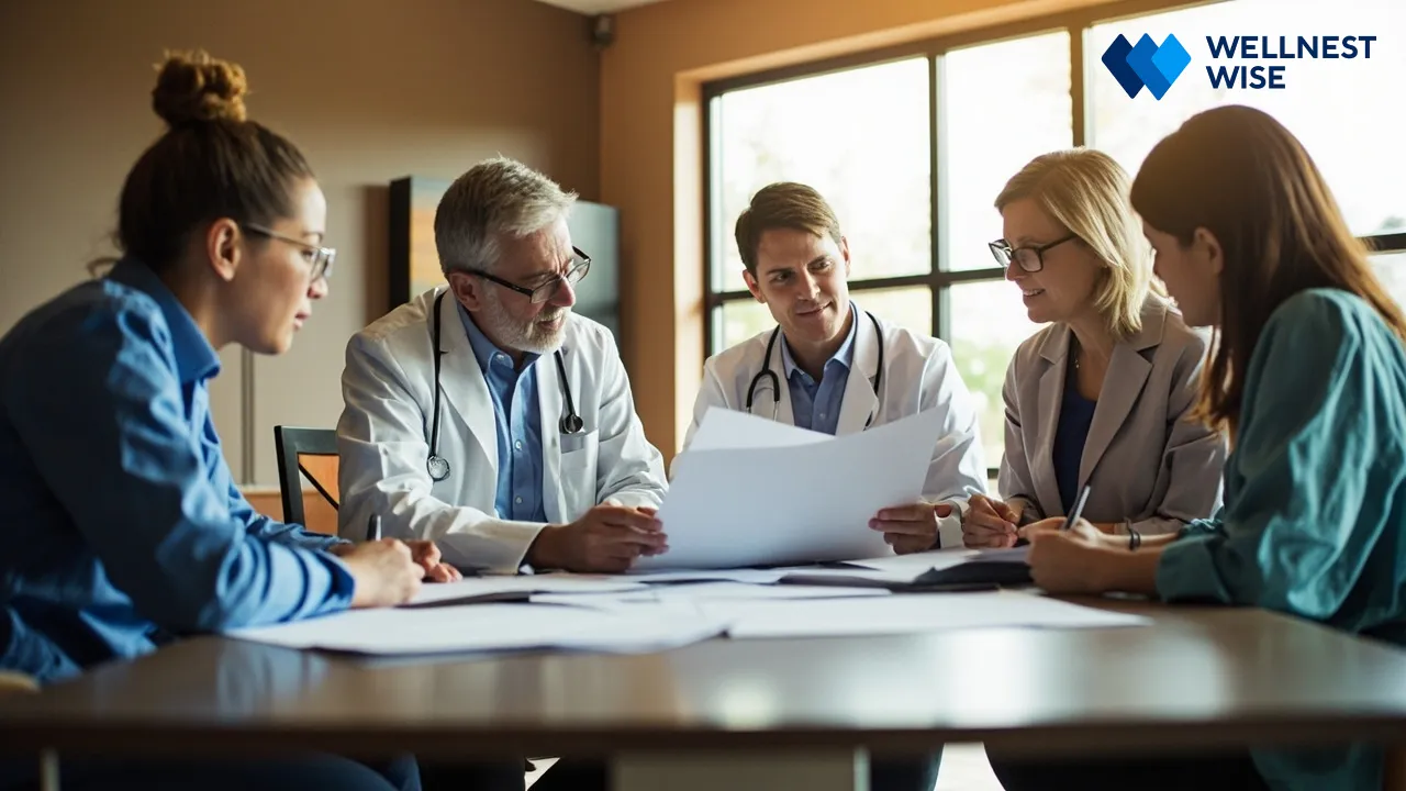 Healthcare team collaborating on Multiple Sclerosis and fatty liver patient care