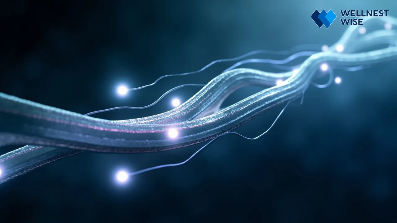 Abstract diagram of muscle fiber recruitment and growth during strength training
