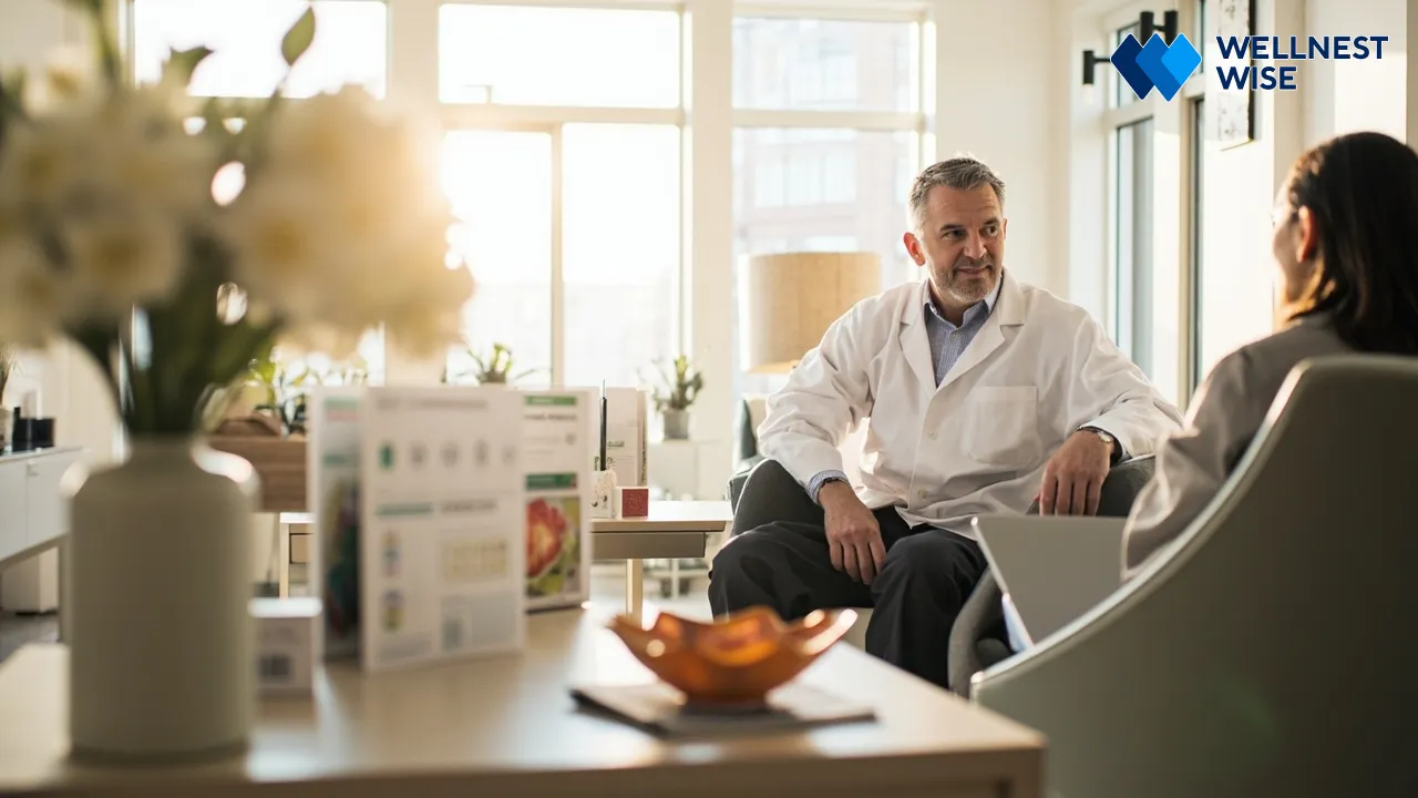 Individual consulting a dietitian about dietary changes for gut health