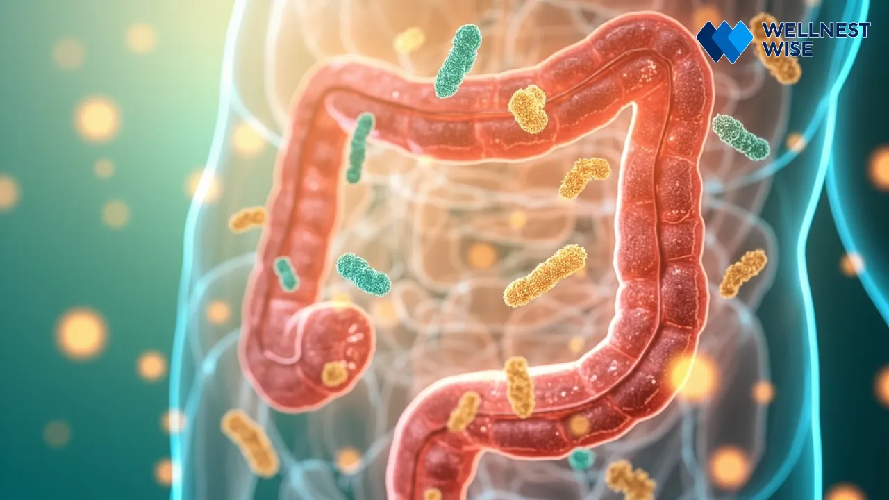 Healthy gut with diverse probiotic bacteria for IBS relief