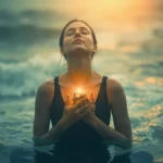 Person practicing self-compassion and mindfulness to build resilience and inner strength