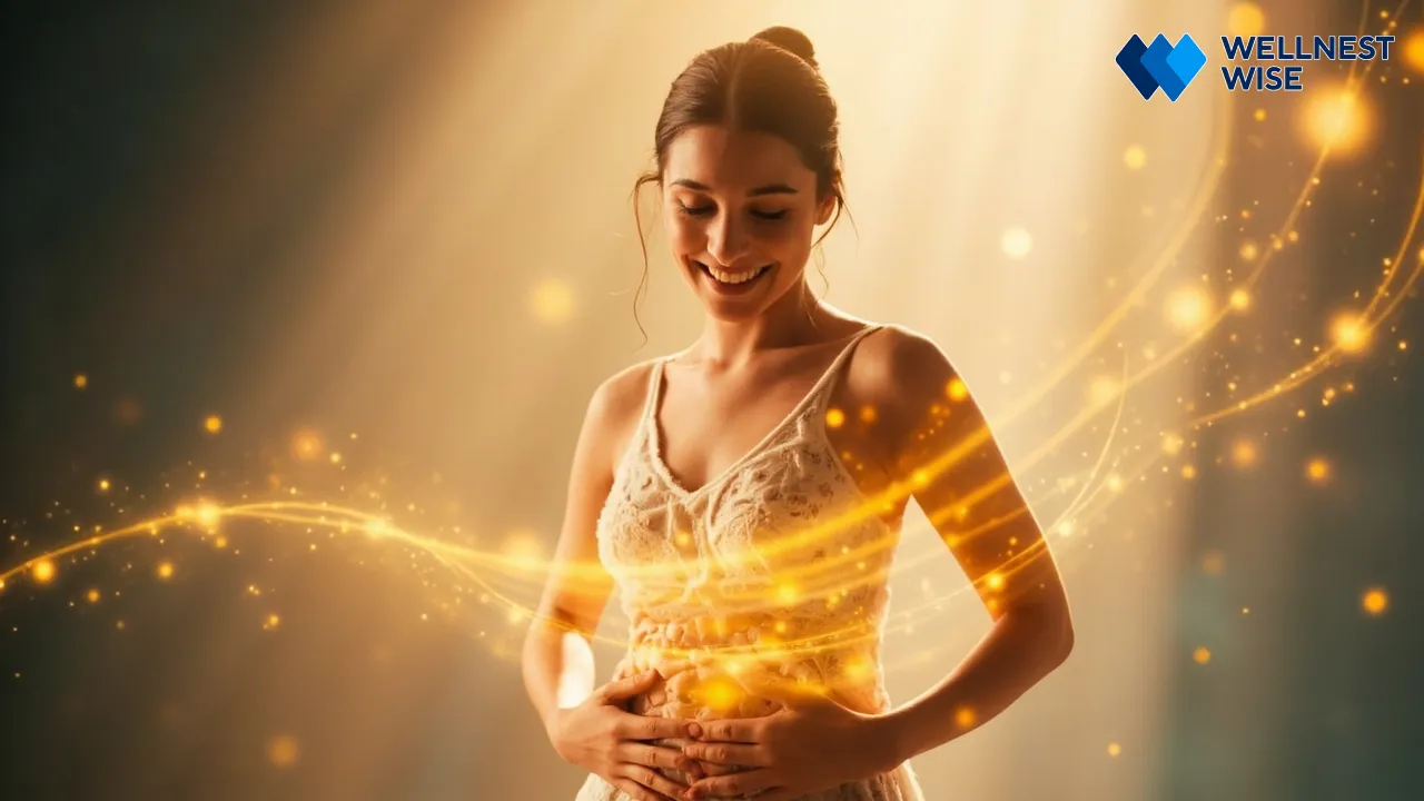 Healthy person smiling, symbolizing well-being from effective synbiotics