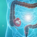 Illustration of a calm gut environment representing Rifaximin's targeted action for IBS relief.