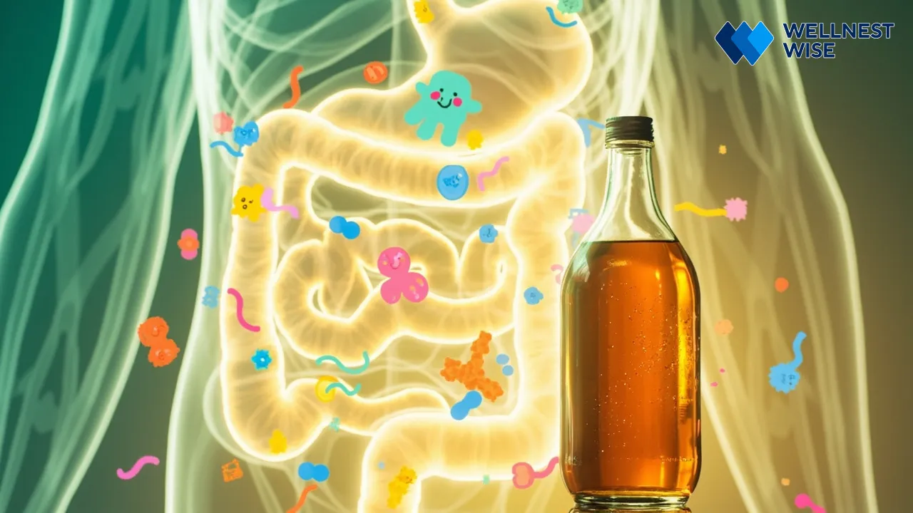 Apple cider vinegar promoting gut health and digestion