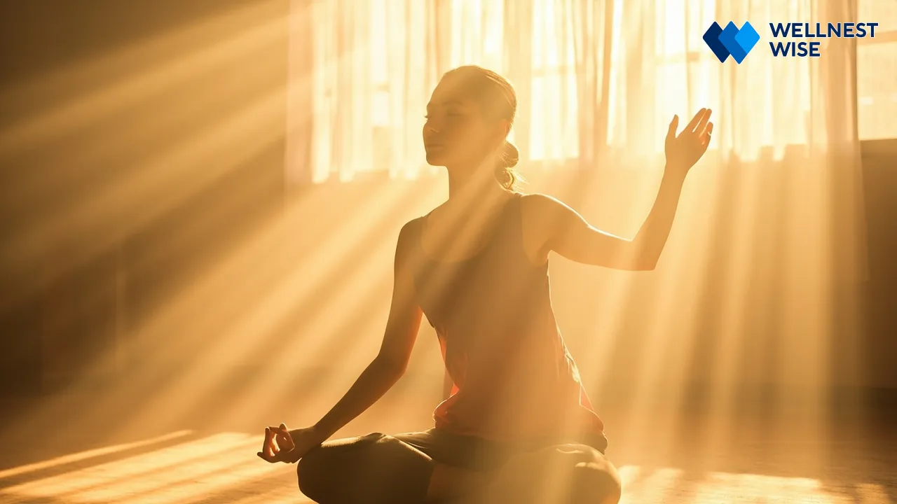Woman meditating for stress reduction
