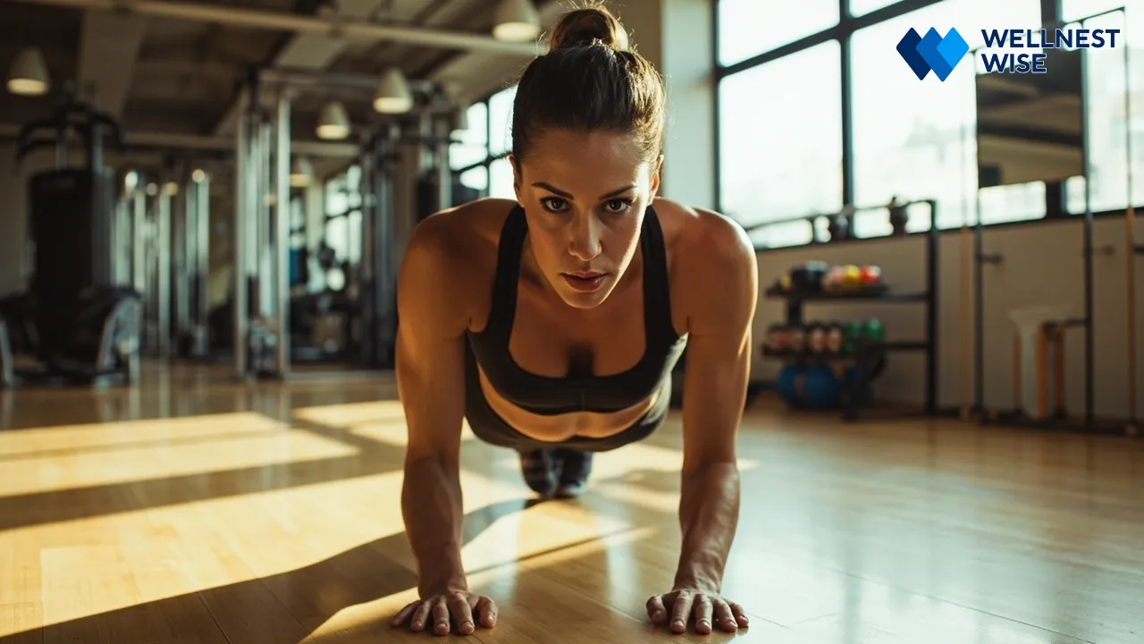 Woman performing a plank for core strength