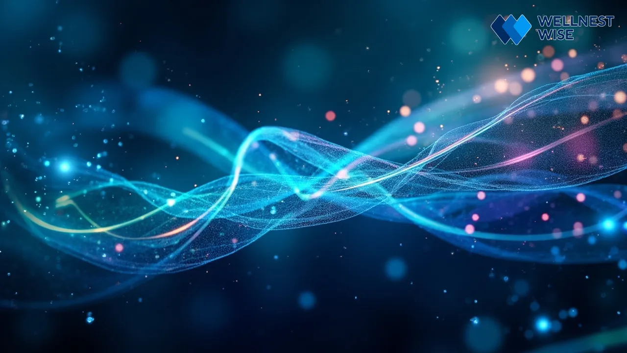 Abstract cellular activity representing metabolic shifts during intermittent fasting