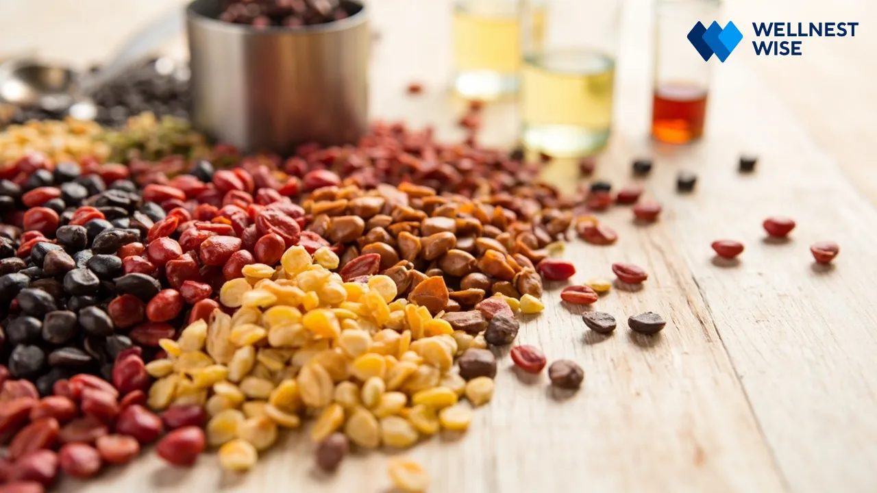 Variety of raw lentils illustrating their diverse micronutrient content.