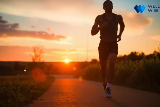 Woman standing on a running trail at sunrise demonstrating how exercise helps depression