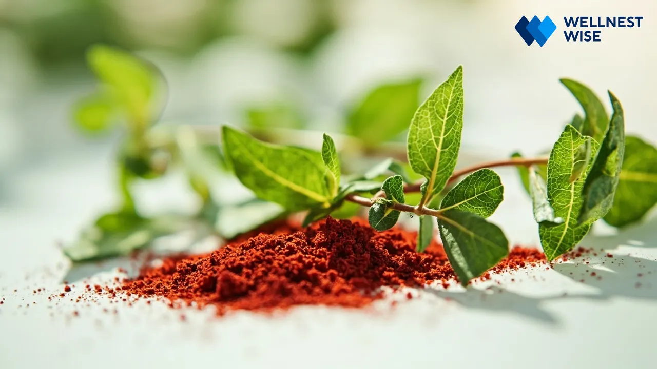 Hand sprinkling Za\'atar on a fresh salad, emphasizing healthy diet