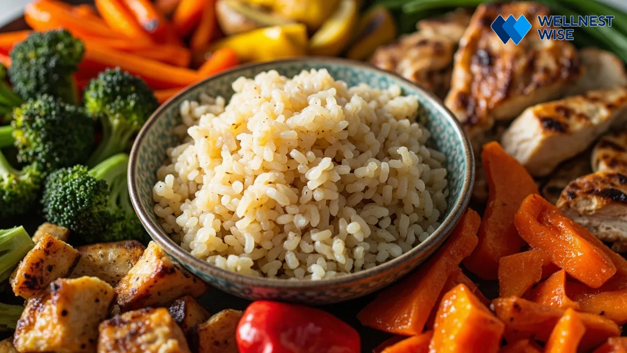 Balanced meal featuring complex carbohydrates and lean protein for optimal nutrition