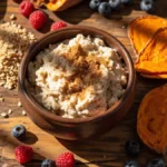 Variety of healthy whole foods rich in complex carbohydrates and fiber