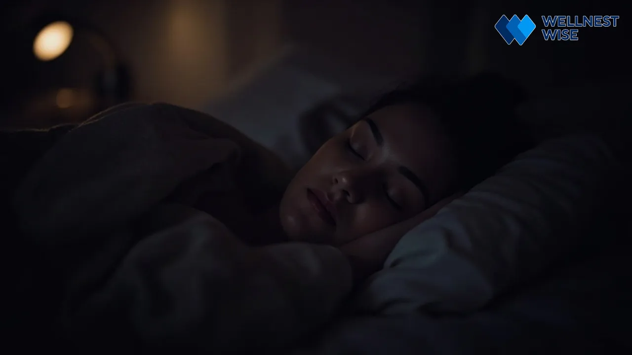 Person sleeping peacefully, illustrating the link between sleep quality and cortisol management