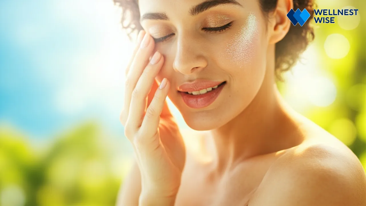 Person with radiant, healthy skin, symbolizing Vitamin E benefits.