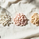 Various forms of magnesium supplements (pills and capsules) for sleep and muscle function.