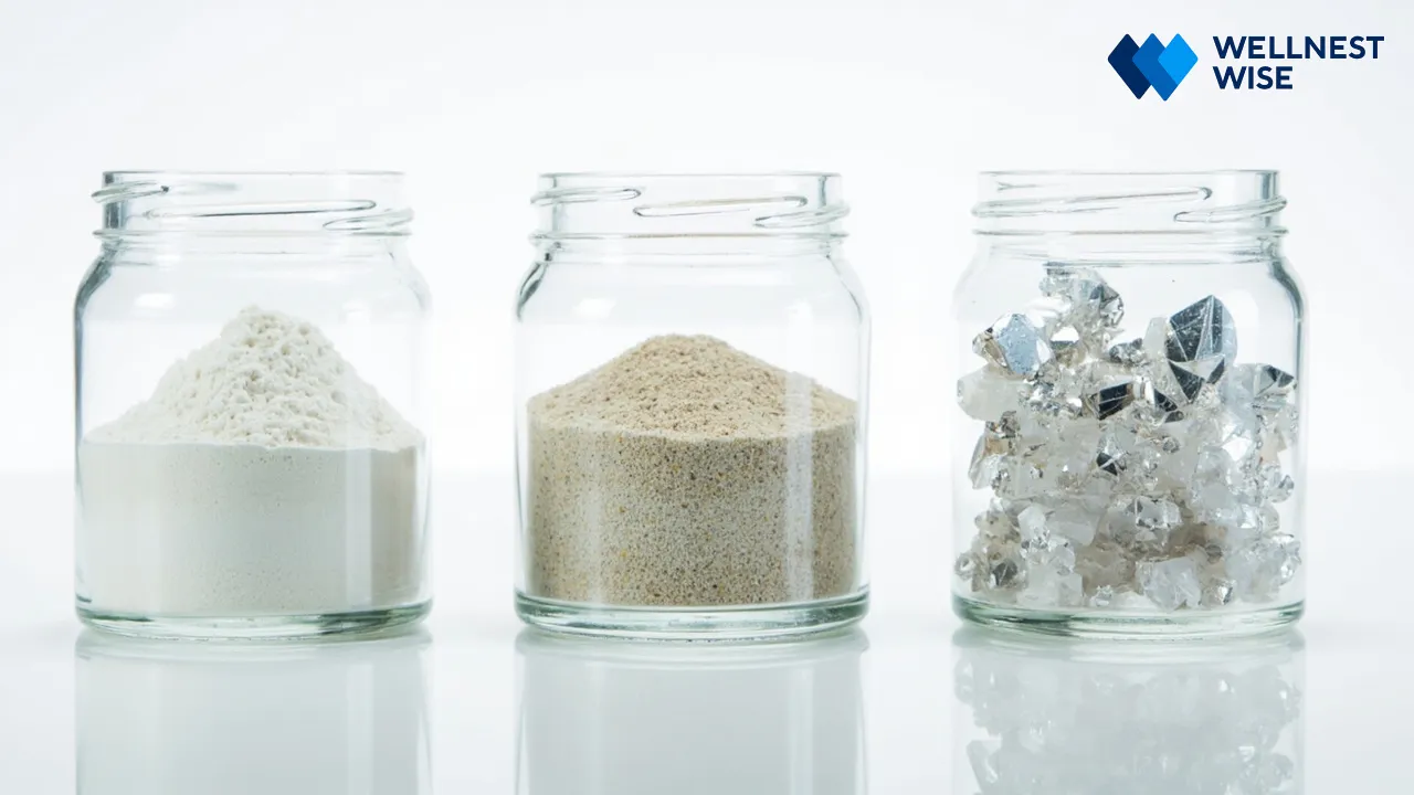 Comparison of different magnesium supplement forms: Glycinate, Citrate, and Oxide.