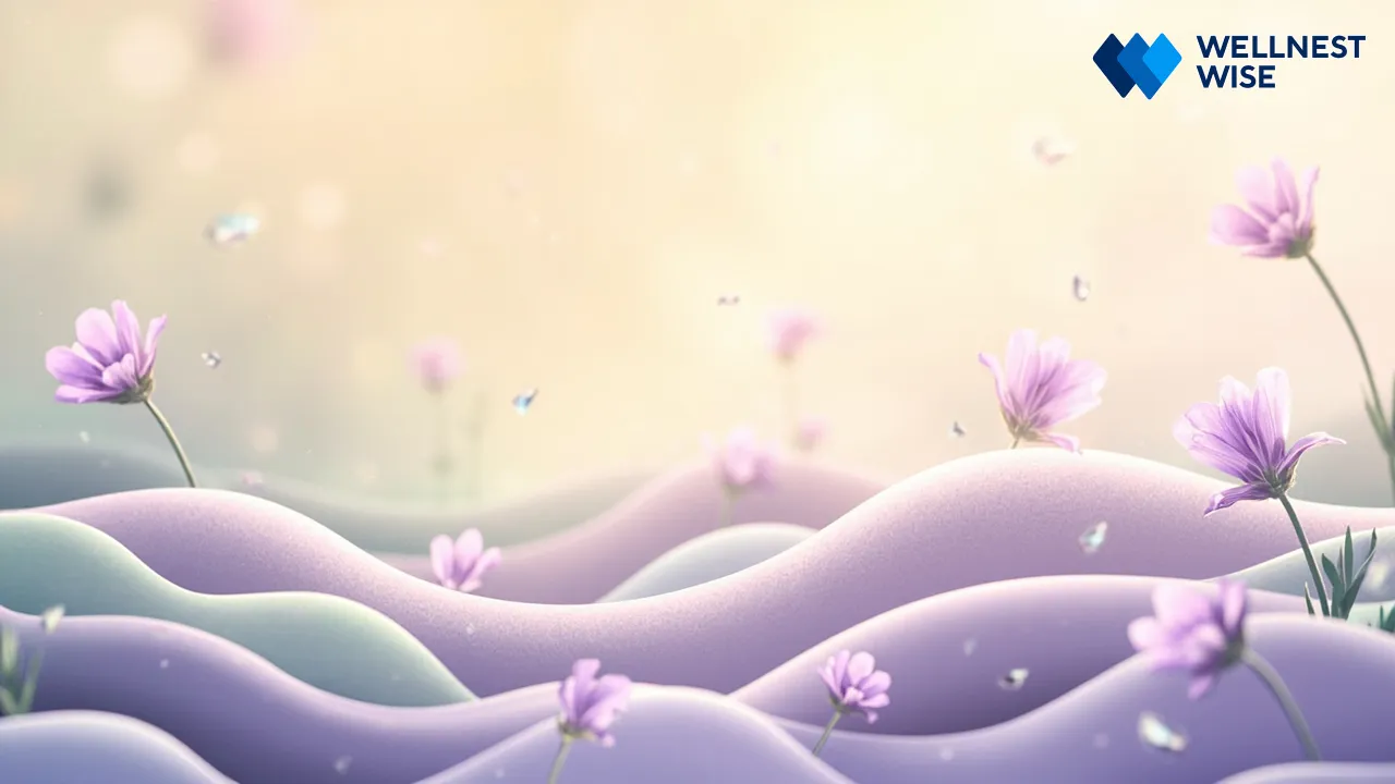 Illustration representing anti-inflammatory properties of lavender in the digestive tract.